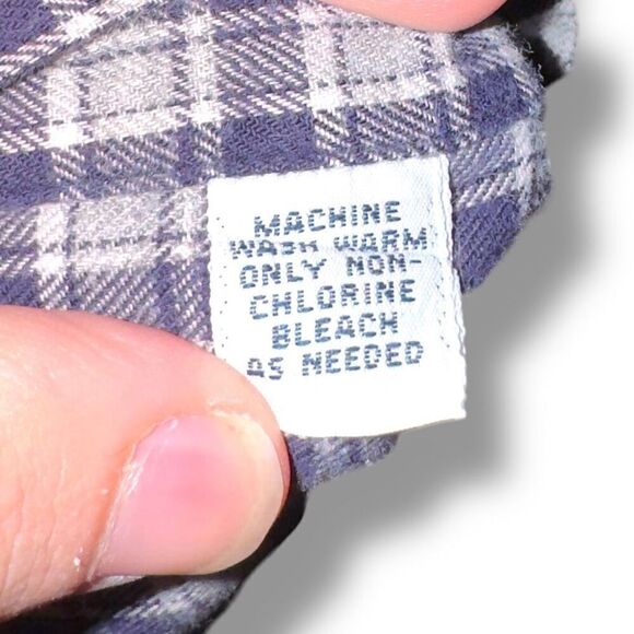 Navy Polo Ralph Lauren Mcteel Flannel Button Down Shirt Size L - Picture 6 of 7